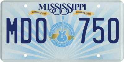 MS license plate MDO750