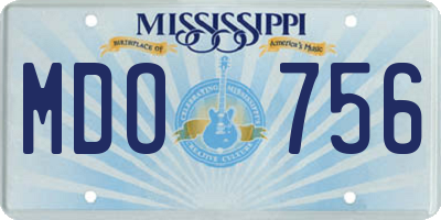 MS license plate MDO756