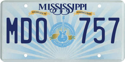 MS license plate MDO757