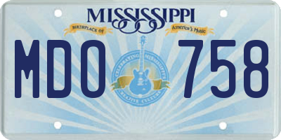 MS license plate MDO758