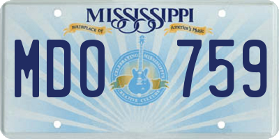 MS license plate MDO759