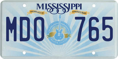 MS license plate MDO765
