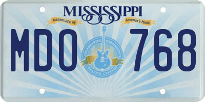 MS license plate MDO768