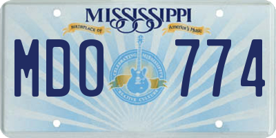 MS license plate MDO774