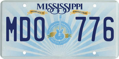 MS license plate MDO776