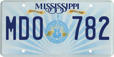 MS license plate MDO782