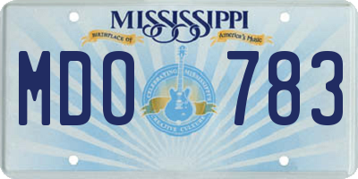 MS license plate MDO783