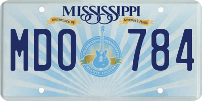 MS license plate MDO784