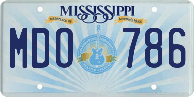 MS license plate MDO786