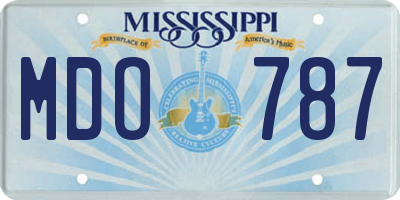 MS license plate MDO787