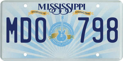 MS license plate MDO798