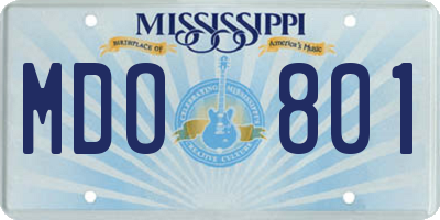 MS license plate MDO801