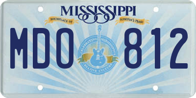 MS license plate MDO812