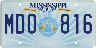 MS license plate MDO816