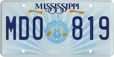 MS license plate MDO819