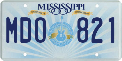 MS license plate MDO821