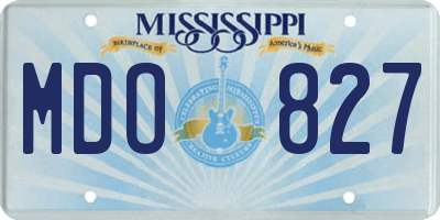 MS license plate MDO827