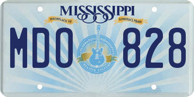 MS license plate MDO828