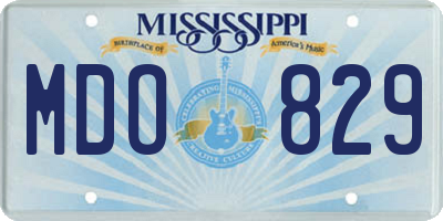 MS license plate MDO829