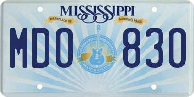 MS license plate MDO830