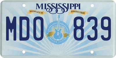MS license plate MDO839