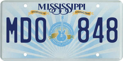 MS license plate MDO848