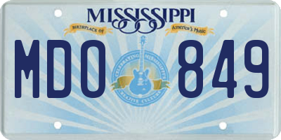 MS license plate MDO849