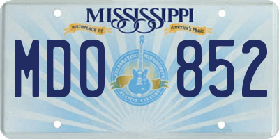 MS license plate MDO852