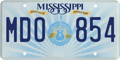 MS license plate MDO854
