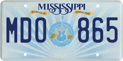MS license plate MDO865