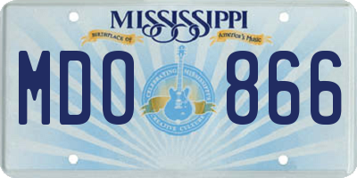 MS license plate MDO866