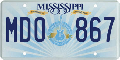 MS license plate MDO867