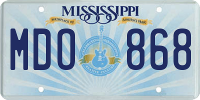 MS license plate MDO868