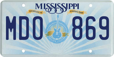 MS license plate MDO869