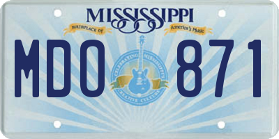 MS license plate MDO871