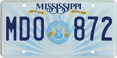MS license plate MDO872