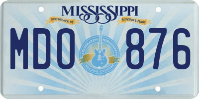 MS license plate MDO876