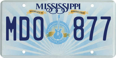 MS license plate MDO877