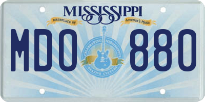 MS license plate MDO880