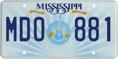 MS license plate MDO881
