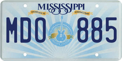 MS license plate MDO885