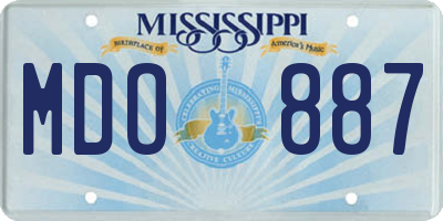 MS license plate MDO887