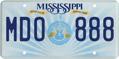 MS license plate MDO888