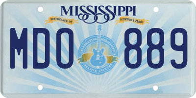 MS license plate MDO889