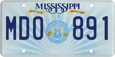 MS license plate MDO891