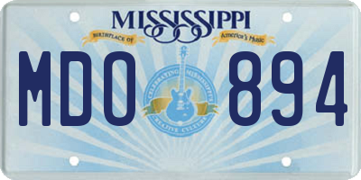 MS license plate MDO894