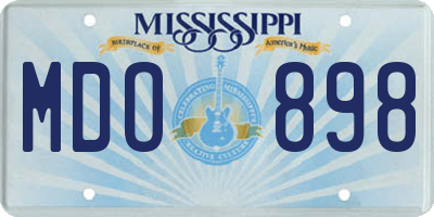 MS license plate MDO898