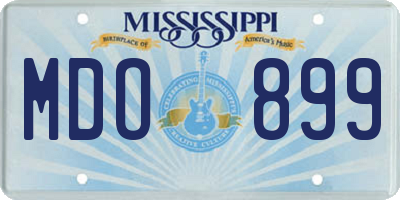 MS license plate MDO899
