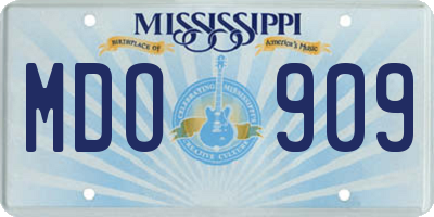 MS license plate MDO909