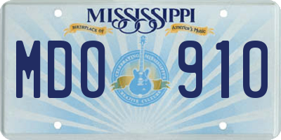 MS license plate MDO910